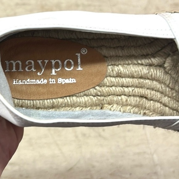 Anthro’s Maypol,Handmade in Spain, Leather Espadrille Whitest Cream,Size 39/8 - Picture 6 of 8